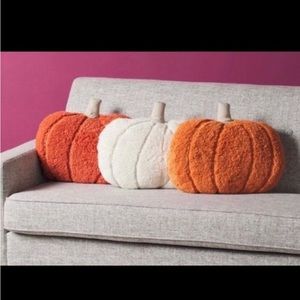 Fall Sherpa Thanksgiving Pumpkin Farmhouse Pillows, Set of 3